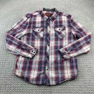 Rock Revival Shirt Men Extra Extra Large XXL Red White Blue Floral Button Up